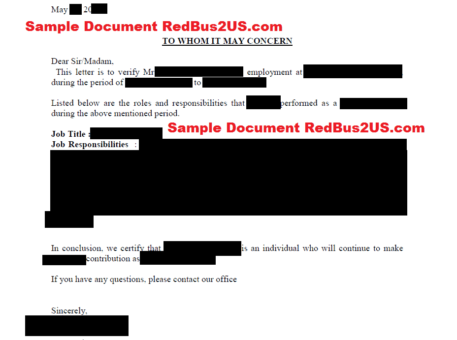 Proof of immigration status or lawful presence. Sample Experience Letters For Green Card Perm Processing In Usa Redbus2us