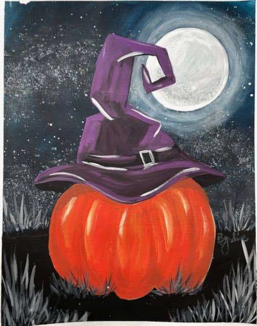 Pumpkin Witch Hat Painting Tutorial