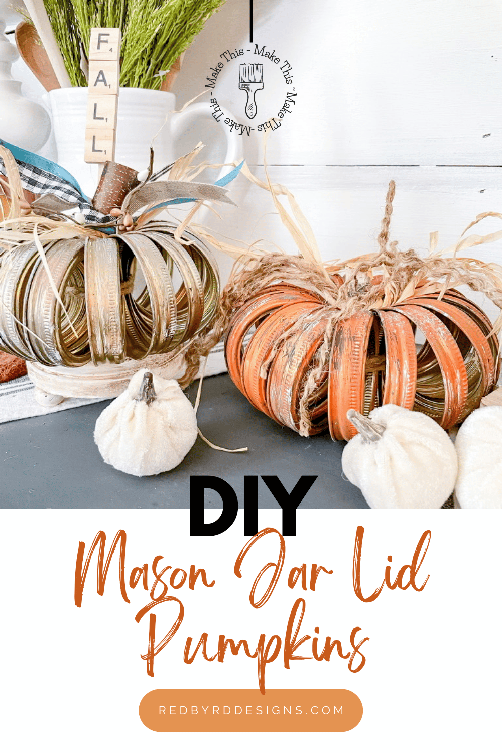 DIY Mason Jar Lid Pumpkins