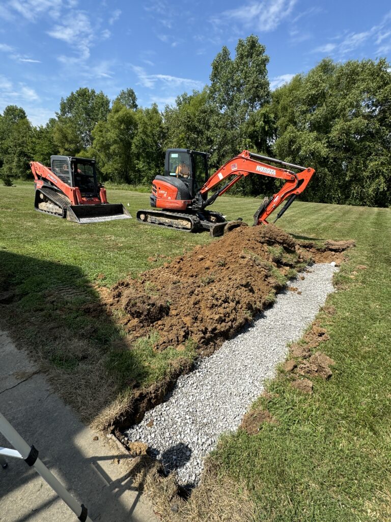 French drain install in southern Illinois