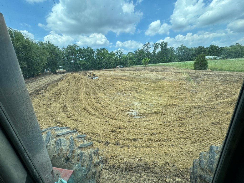 Almost finished pond in southern illinois