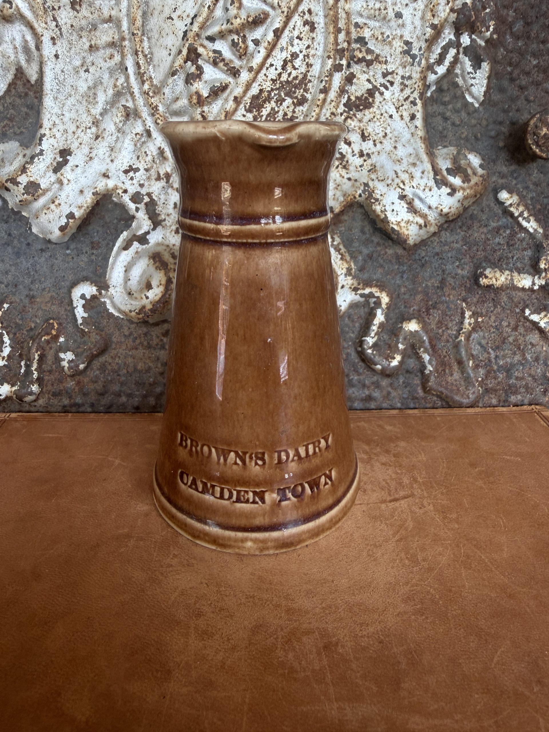 Antique Brown’s Dairy, Camden Town Stoneware Milk/Cream Jug – c.1900
