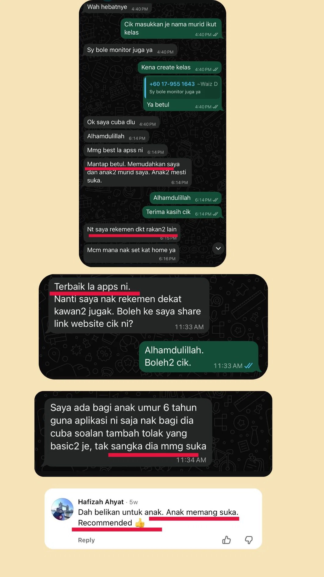 Testimoni pengguna aplikasi Matematik