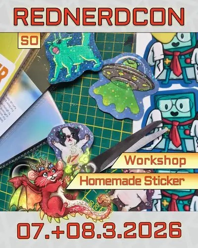 Homemade Sticker auf der Rednerdcon