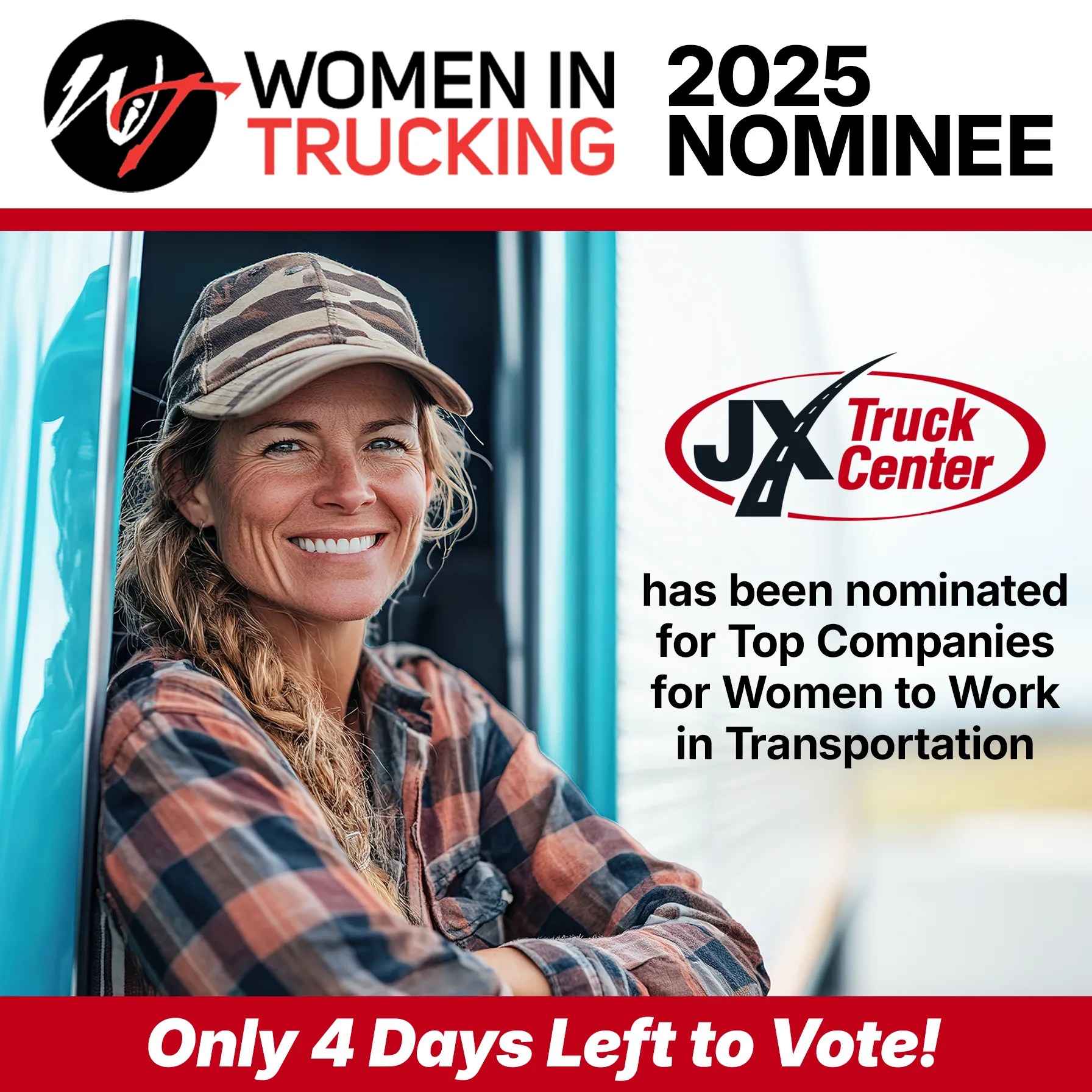 Women in Trucking social post.