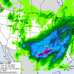 Rainfall associated with Severe weather threat