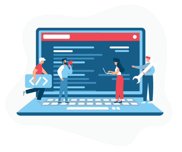 Java Software Development Services Redwerk - Classic Desktop Dark Illustrations | Free Download