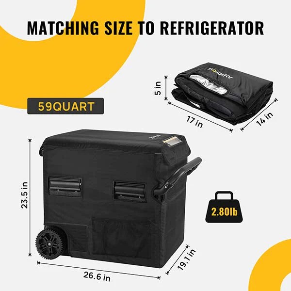 BougeRV CR55 59 Quart Dual Zone Fridge Insulated Protective Cover
