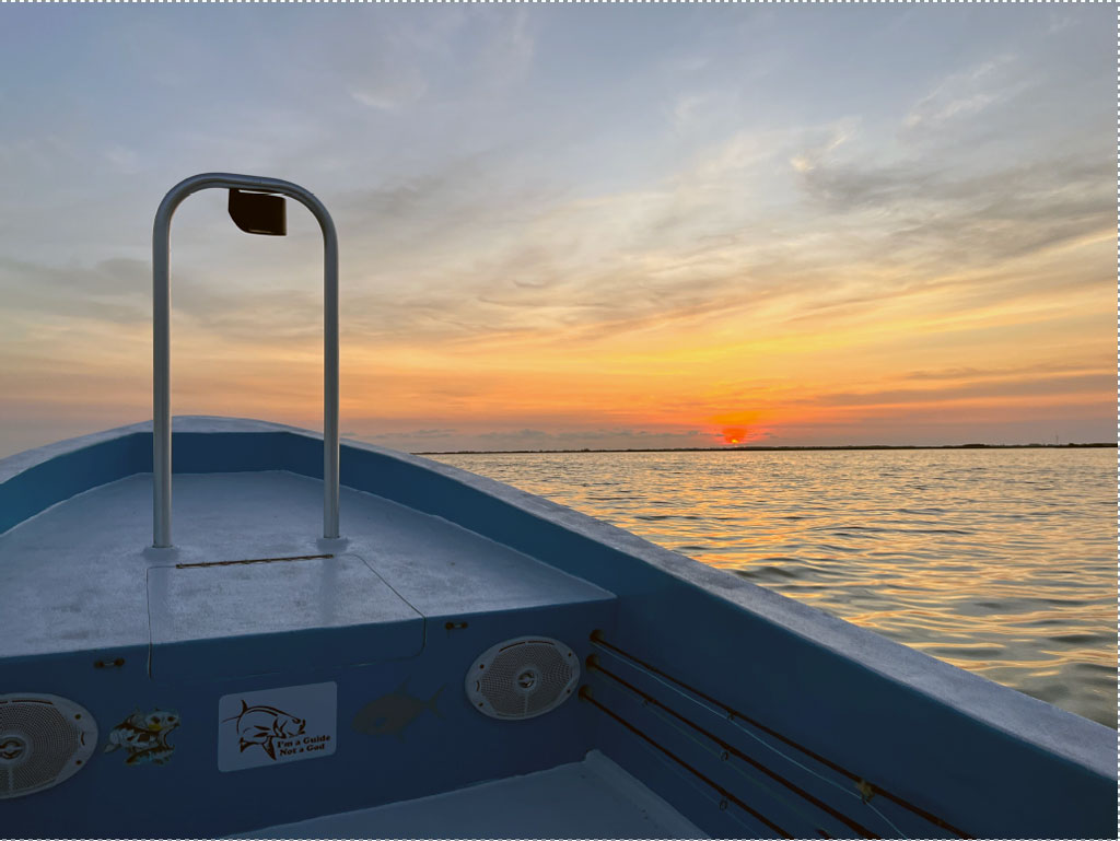 Reel Belize sunset from Boat.