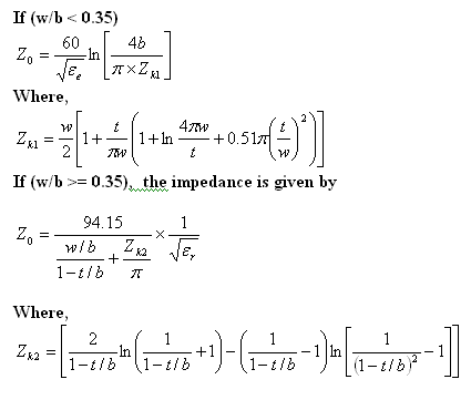 Stripline Impedance Calculator