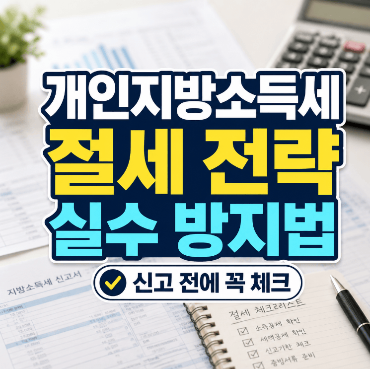 개인지방소득세 절세 전략과 가산세 방지 핵심 포인트 2026년