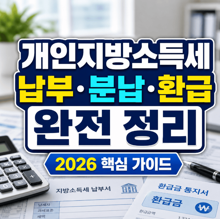 개인지방소득세 납부 분납 환급 방법 완전 정리 2026년