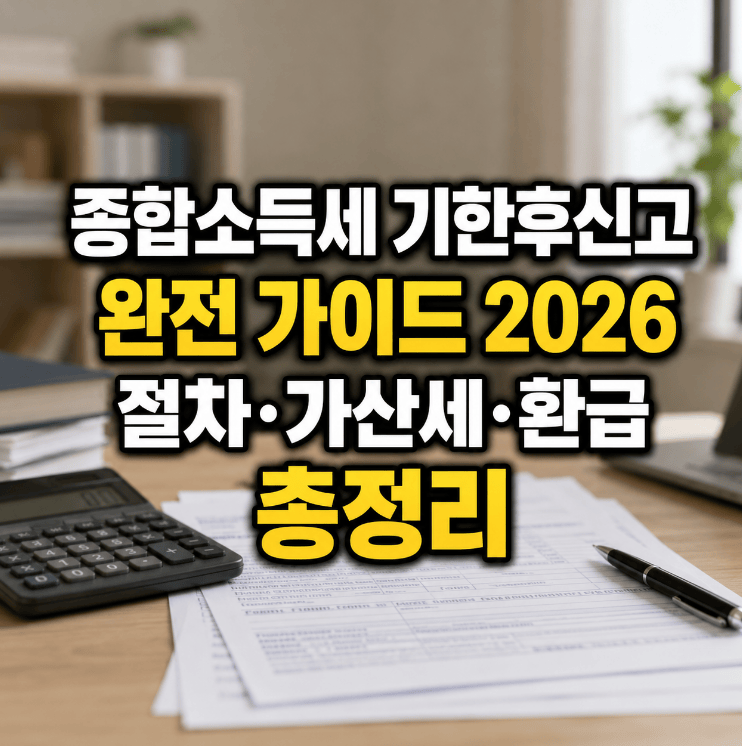 종합소득세 기한후신고 절차와 가산세 감면 조건 2026년 안내 인포그래픽