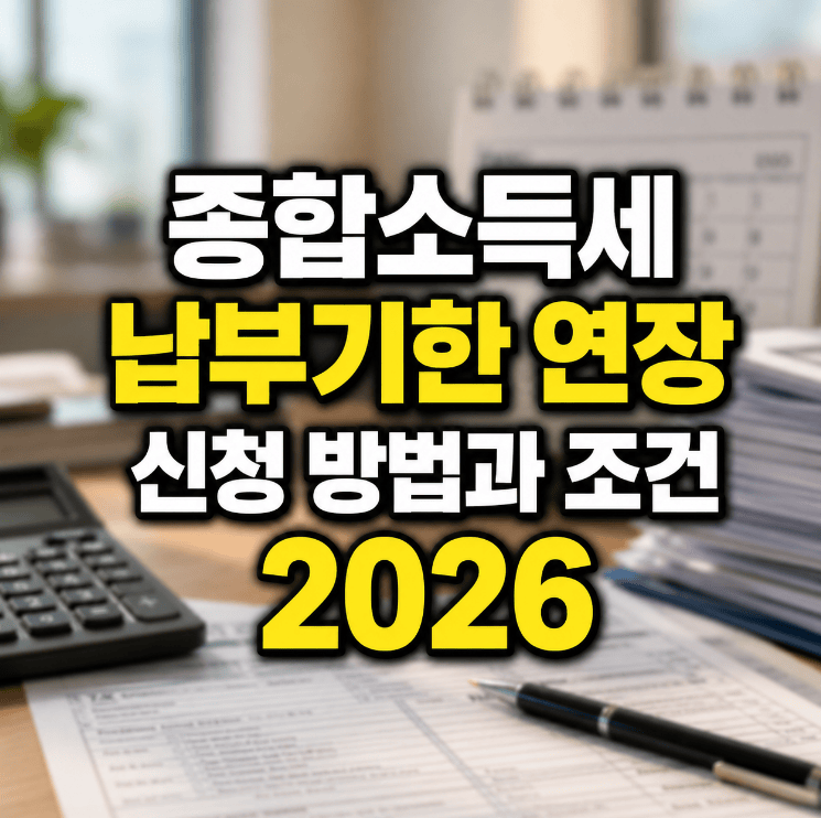 종합소득세 납부기한 연장 신청 조건과 홈택스 절차 안내 2026