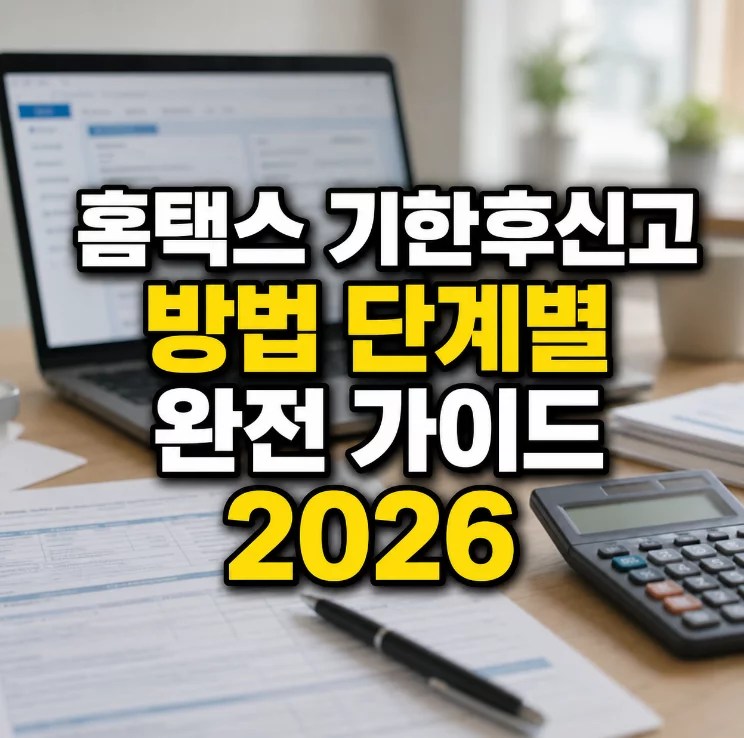 홈택스 기한후신고 화면 단계별 안내 — 메뉴 경로와 입력 방법 2026