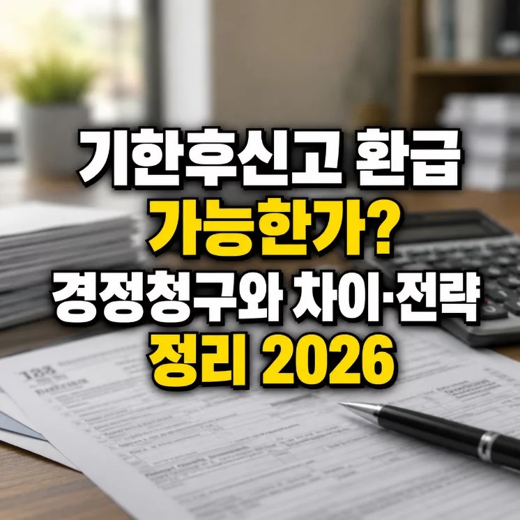기한후신고 환급 가능 여부와 경정청구 차이 비교 인포그래픽 2026