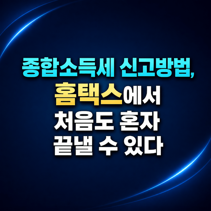 홈택스 종합소득세 셀프 신고 5단계 절차 흐름도 — 2026년 5월 국세청