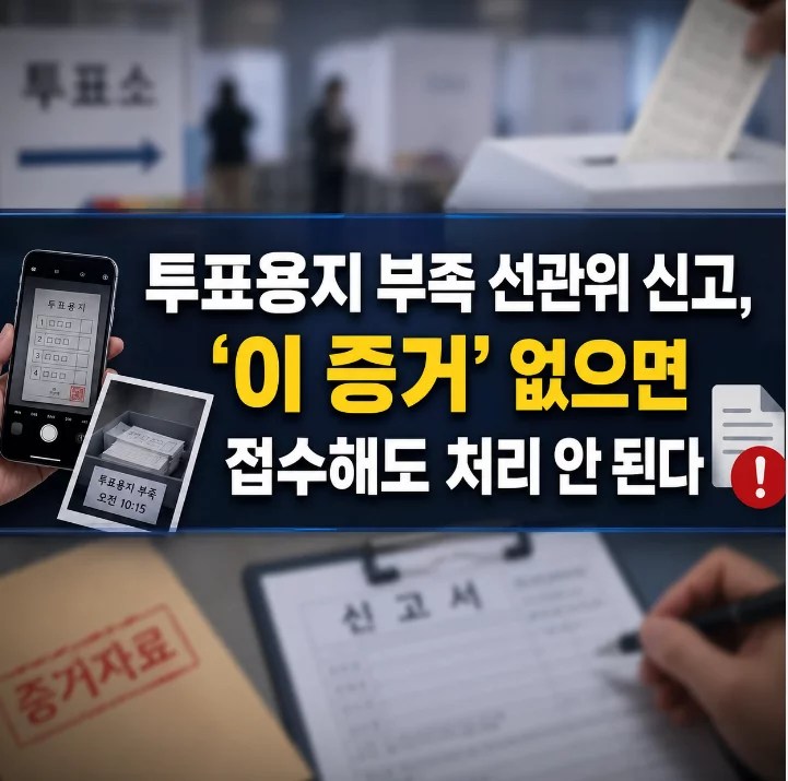 투표용지 부족 선관위 신고 증거 준비 — 2026년 6월 지방선거 기준