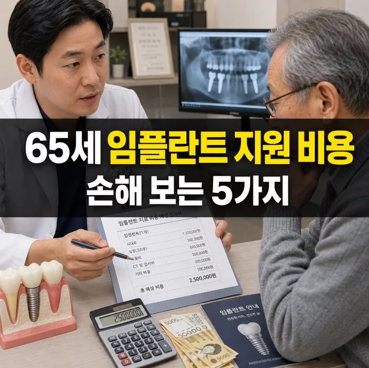 65세 임플란트 지원 비용 본인부담 30% 비급여 항목 2026
