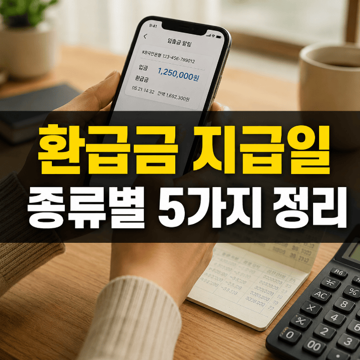 환급금 지급일 종류별 입금 시기 비교 2026년 6월 기준 정리표