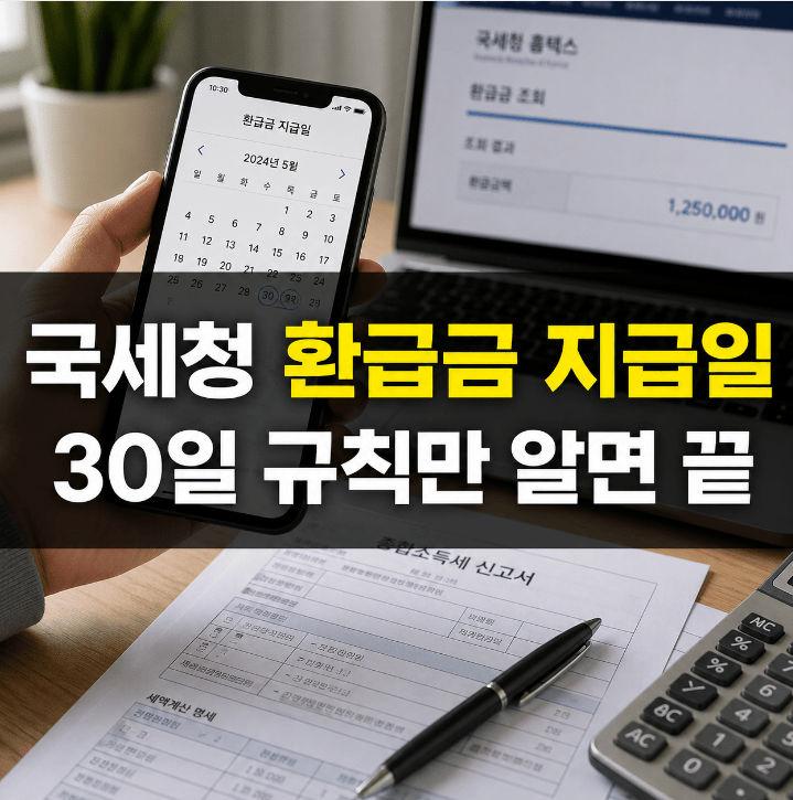 국세청 환급금 지급일 30일 기준 입금 날짜 예측 2026년 6월