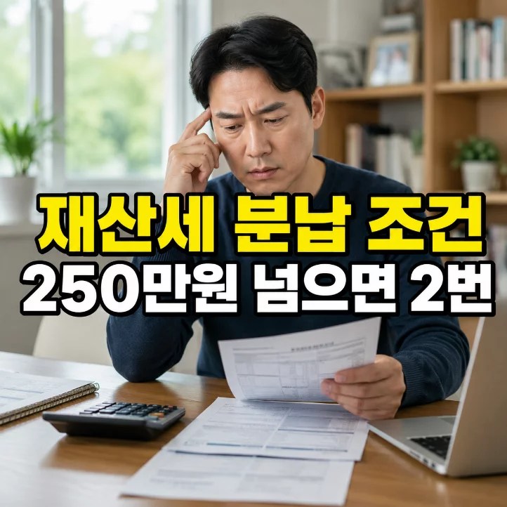 재산세 분납 250만원 초과 분할납부 조건 3가지 안내 이미지