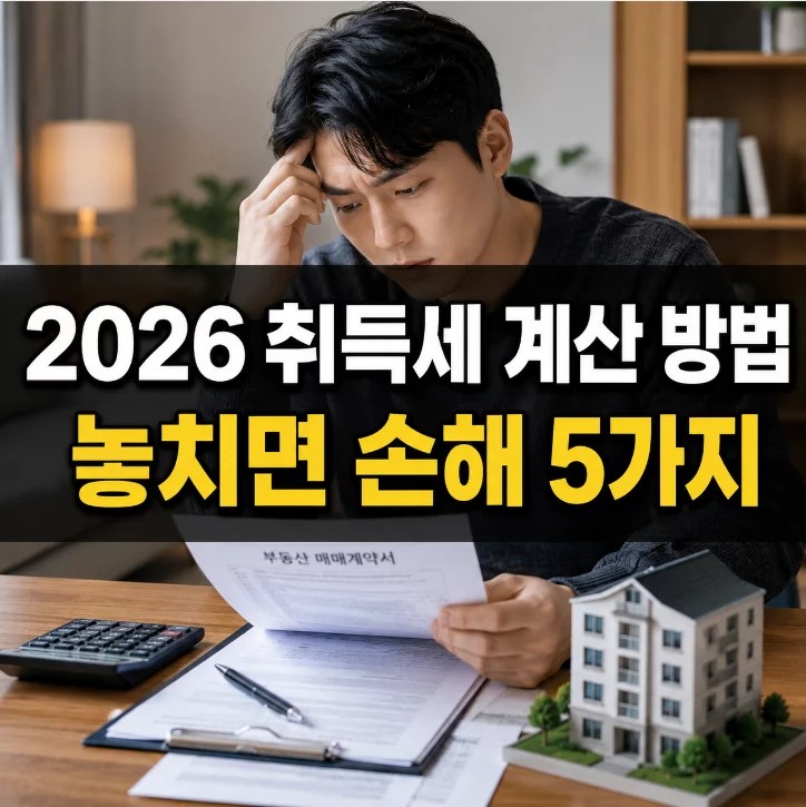 2026 취득세 계산 방법과 주택 수별 세율 1~12% 정리 표
