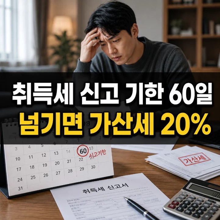 취득세 신고 기한 60일 가산세 구조 캘린더 정리 이미지