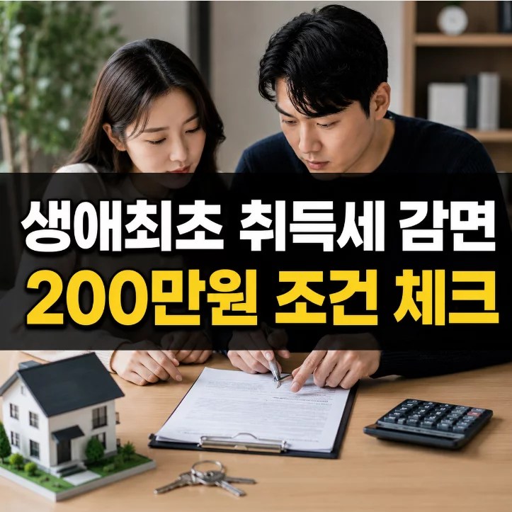 생애최초 취득세 감면 200만원 한도 소득기준 폐지 정리