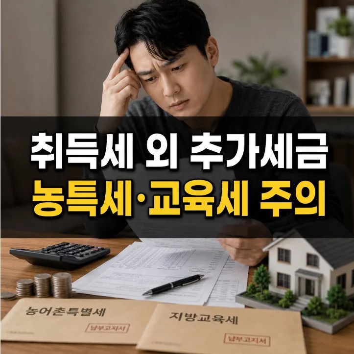취득세 농특세 지방교육세 부가세금 실부담 계산 정리