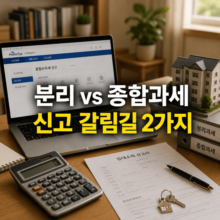 주택 임대소득 신고 방법 분리과세 종합과세 14% 누진세율 비교 2가지