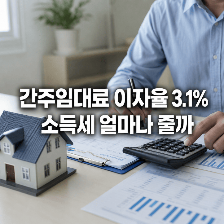 간주임대료 이자율 3.5%에서 3.1% 인하 소득세 변화 비교 그래프