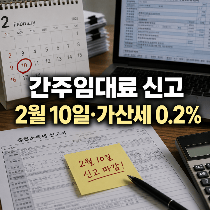 간주임대료 신고 사업장현황신고 2월 10일 미신고 가산세 안내도