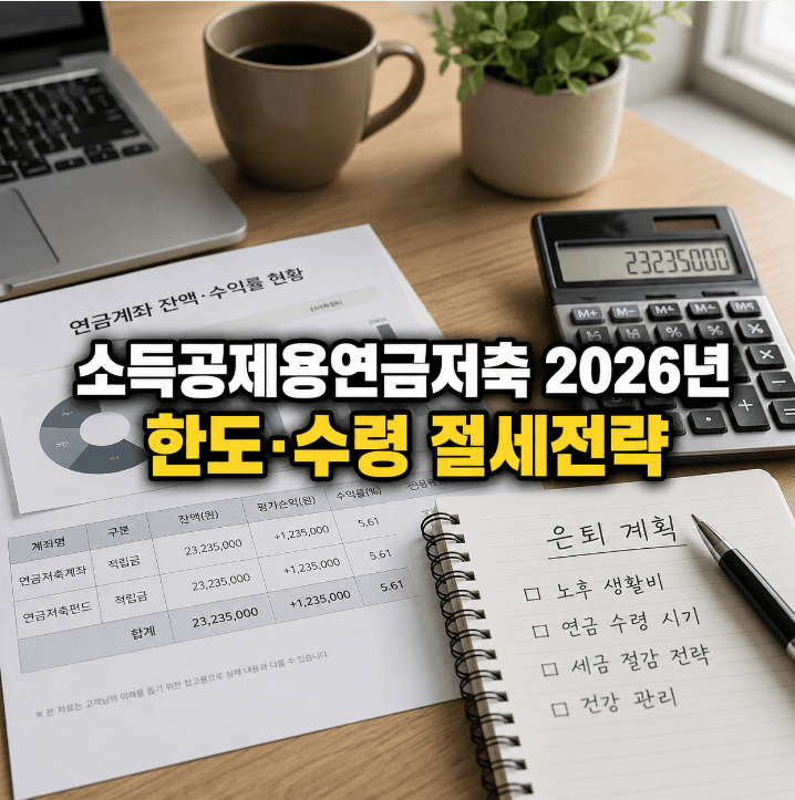소득공제용연금저축 2026년 한도·절세·수령 전략 인포그래픽