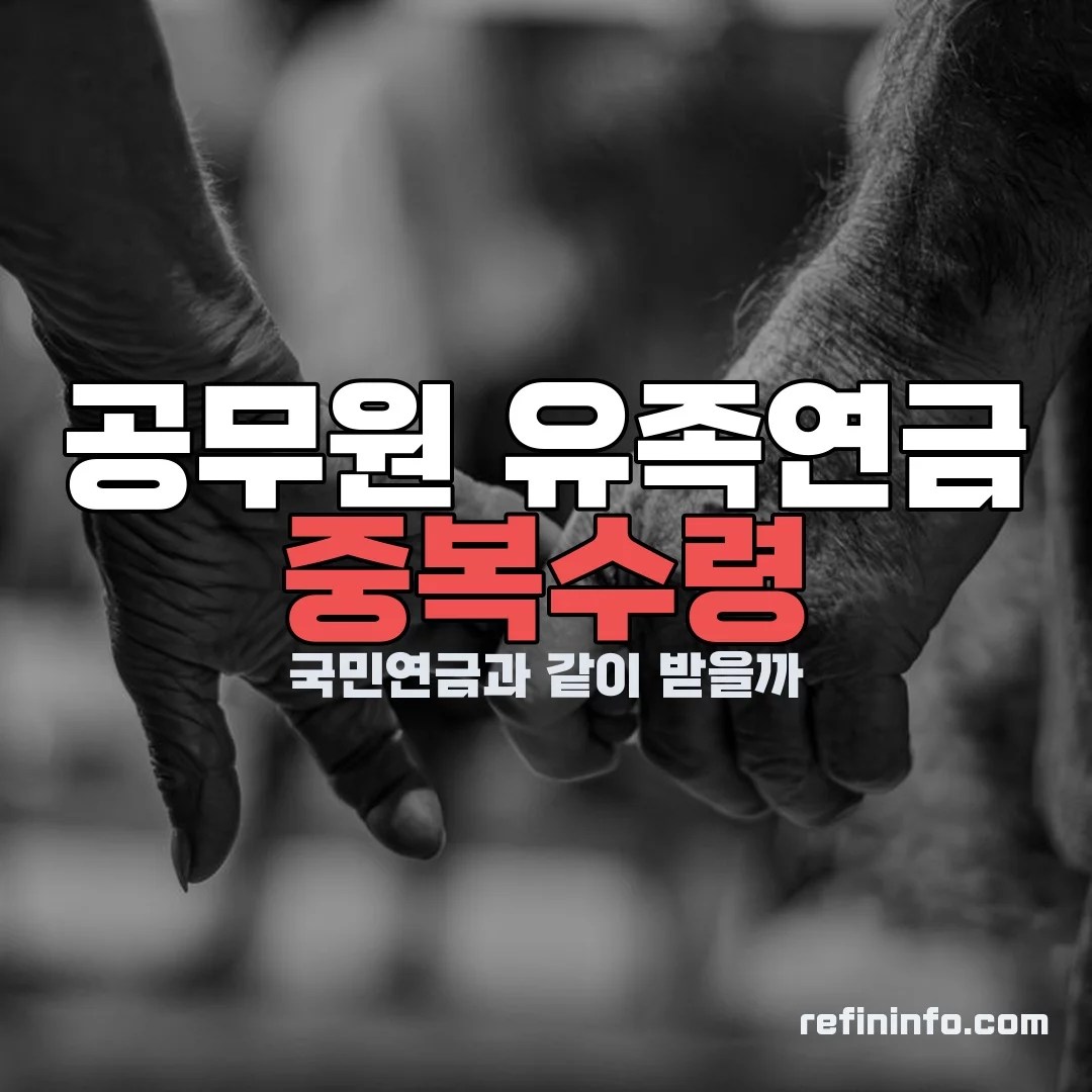 공무원 유족연금 중복수령 이미지