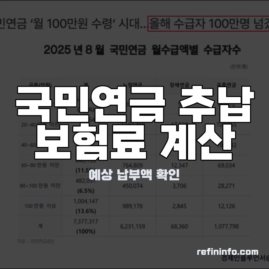 국민연금 추납 보험료를 계산하는 모습