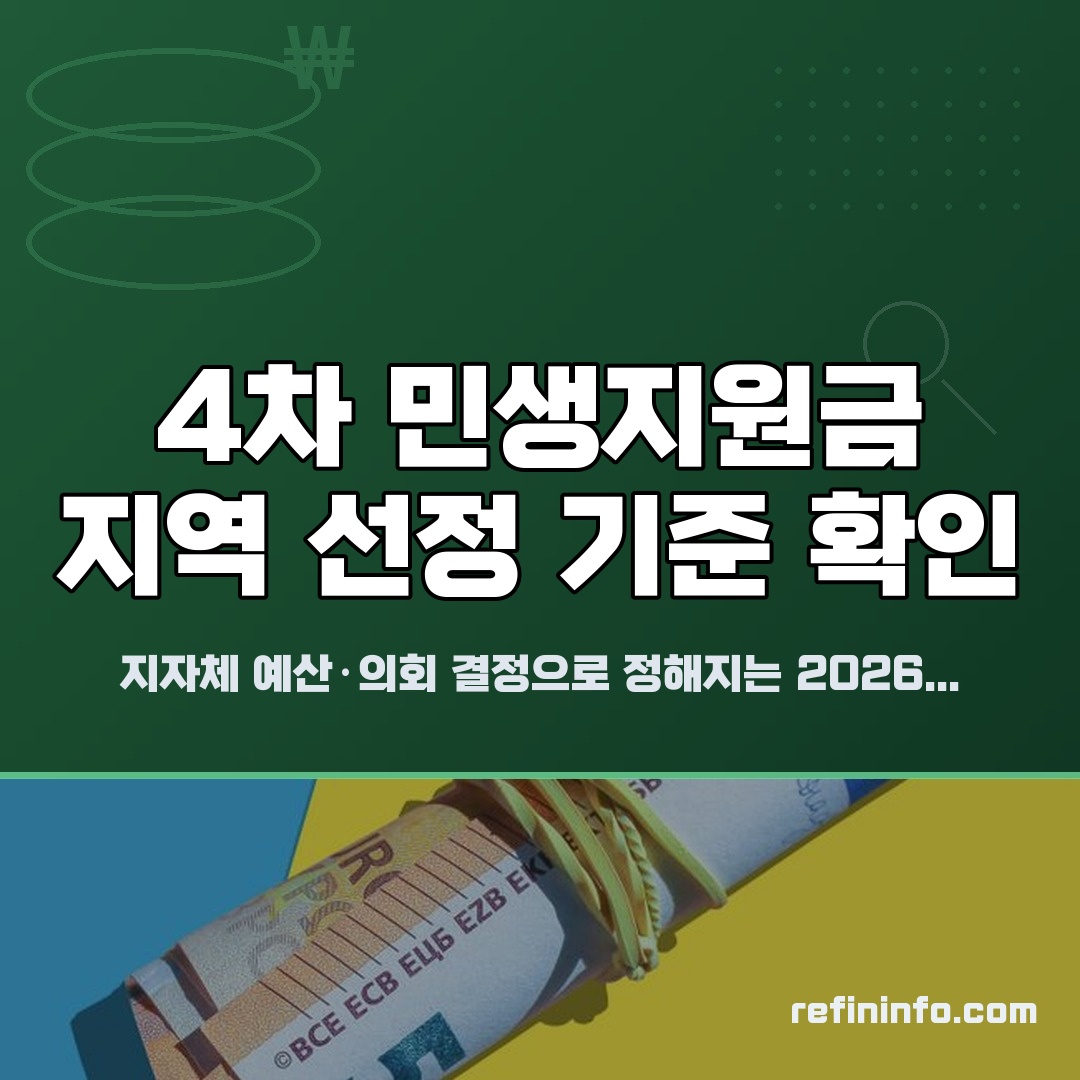 2026 민생지원금 4차 지역 선정 기준과 미지급 지역 대처 방법 안내 그래픽