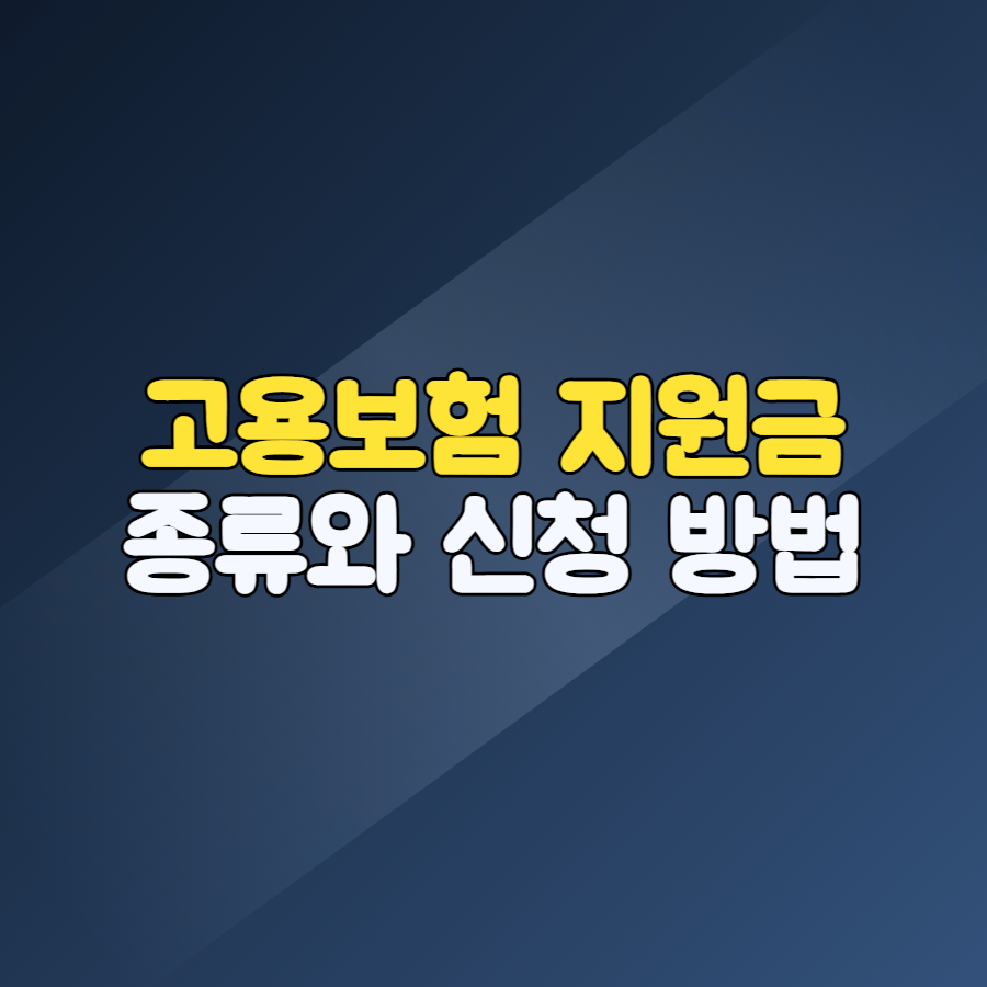 고용보험 지원금 종류를 정리한 안내 이미지