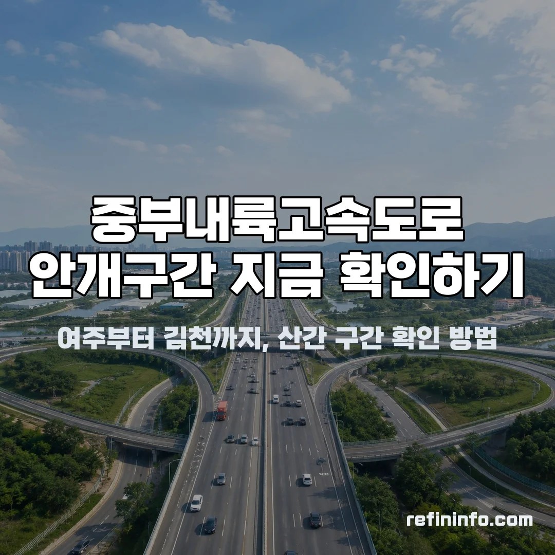 중부내륙고속도로 CCTV 교통현황 실시간 확인 화면