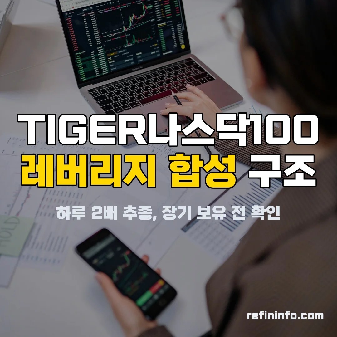 TIGER나스닥100 레버리지 급등락 차트가 표시된 화면