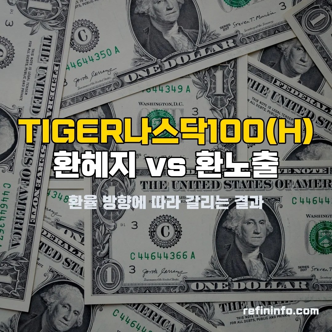 TIGER나스닥100(H) 비교를 위한 달러와 원화 지폐