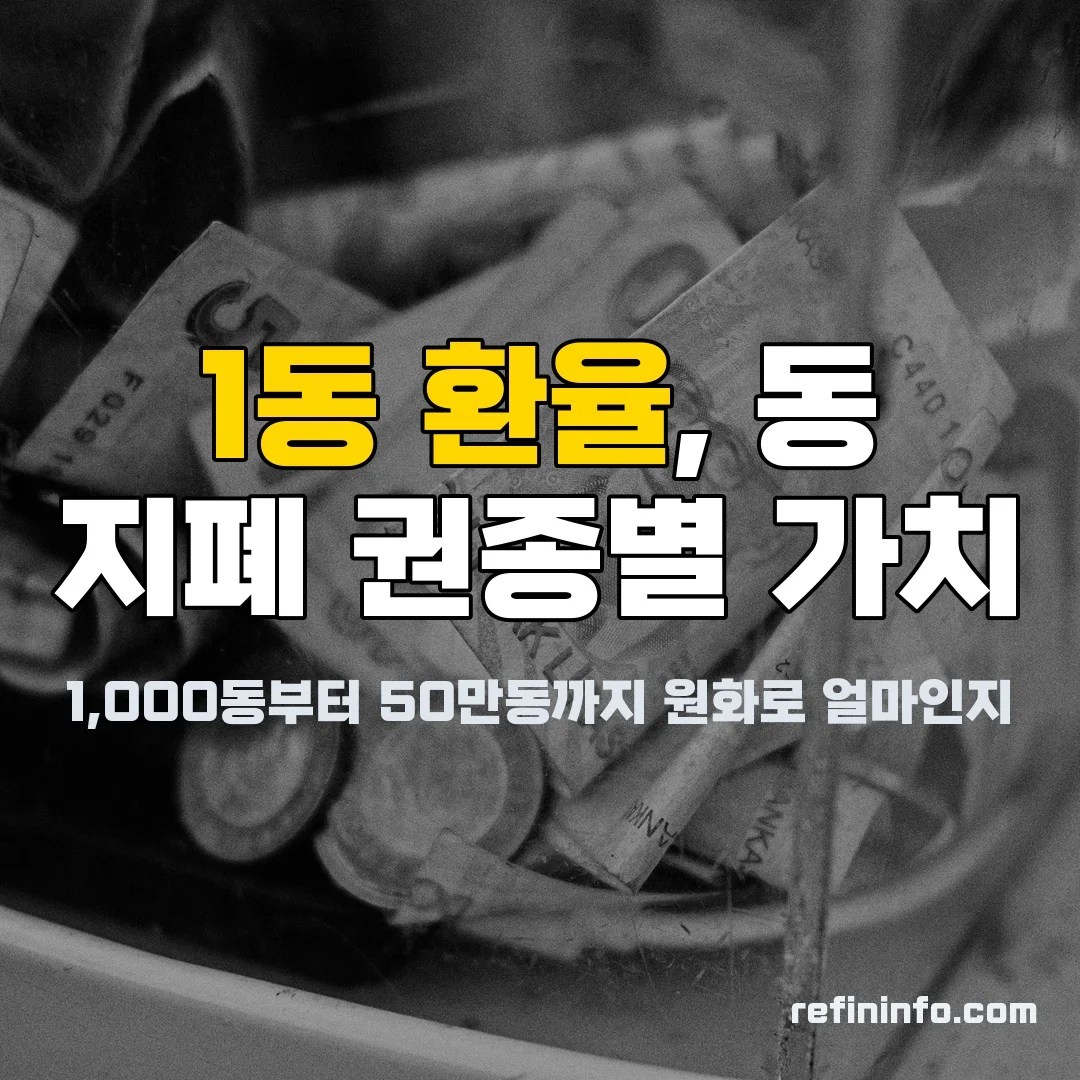1동 환율을 설명하는 베트남 지폐 권종