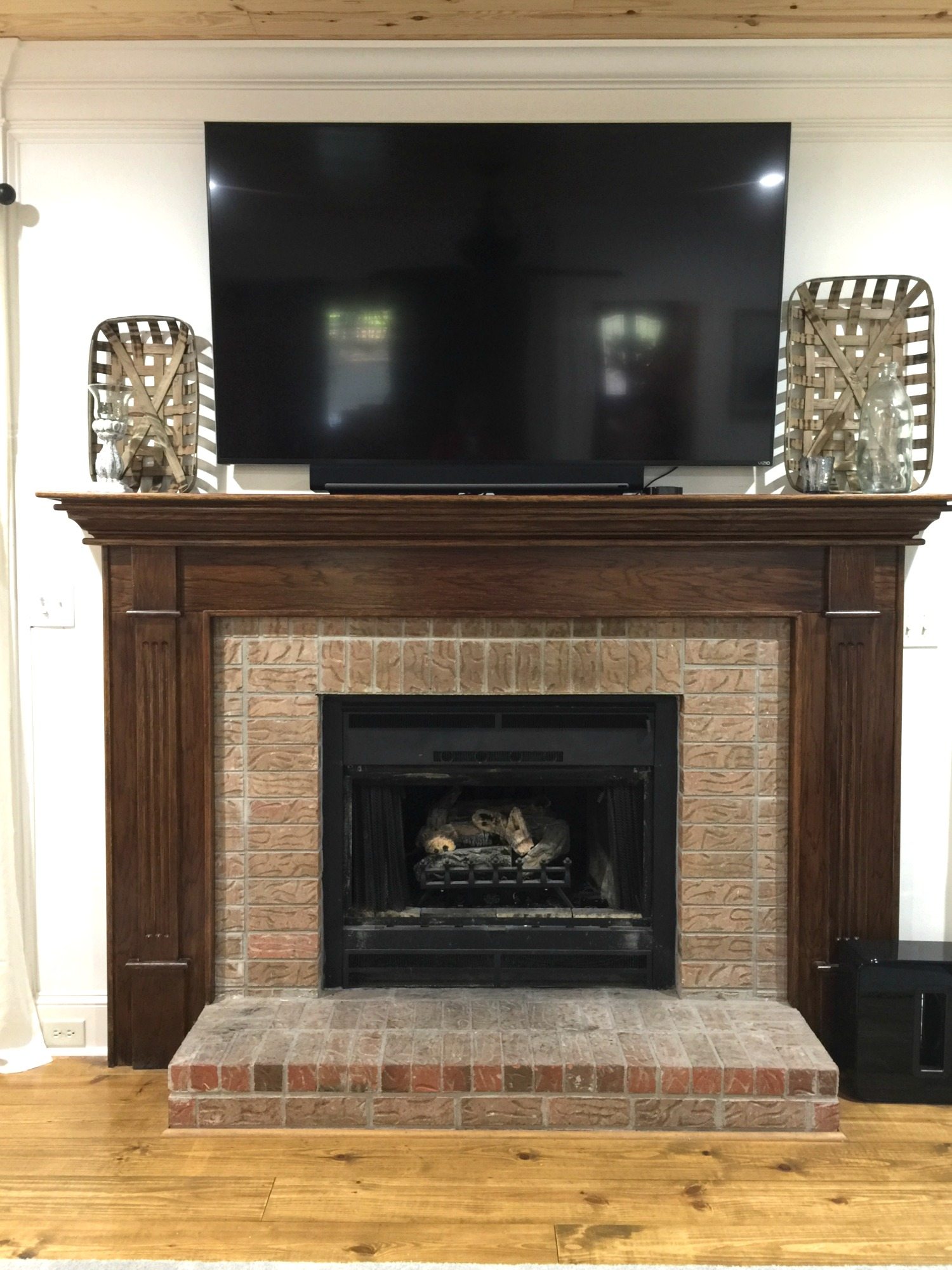Got ugly brick? how to paint fireplace mantel