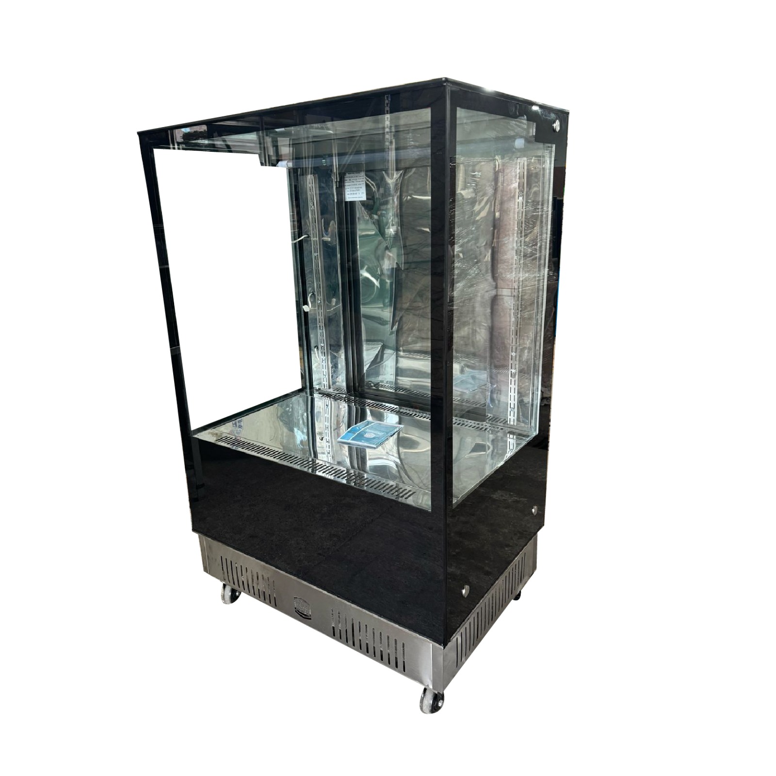 vitrina pastelera fría en acero inoxidable