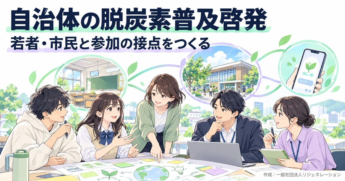 自治体の脱炭素普及啓発をイメージしたイラスト