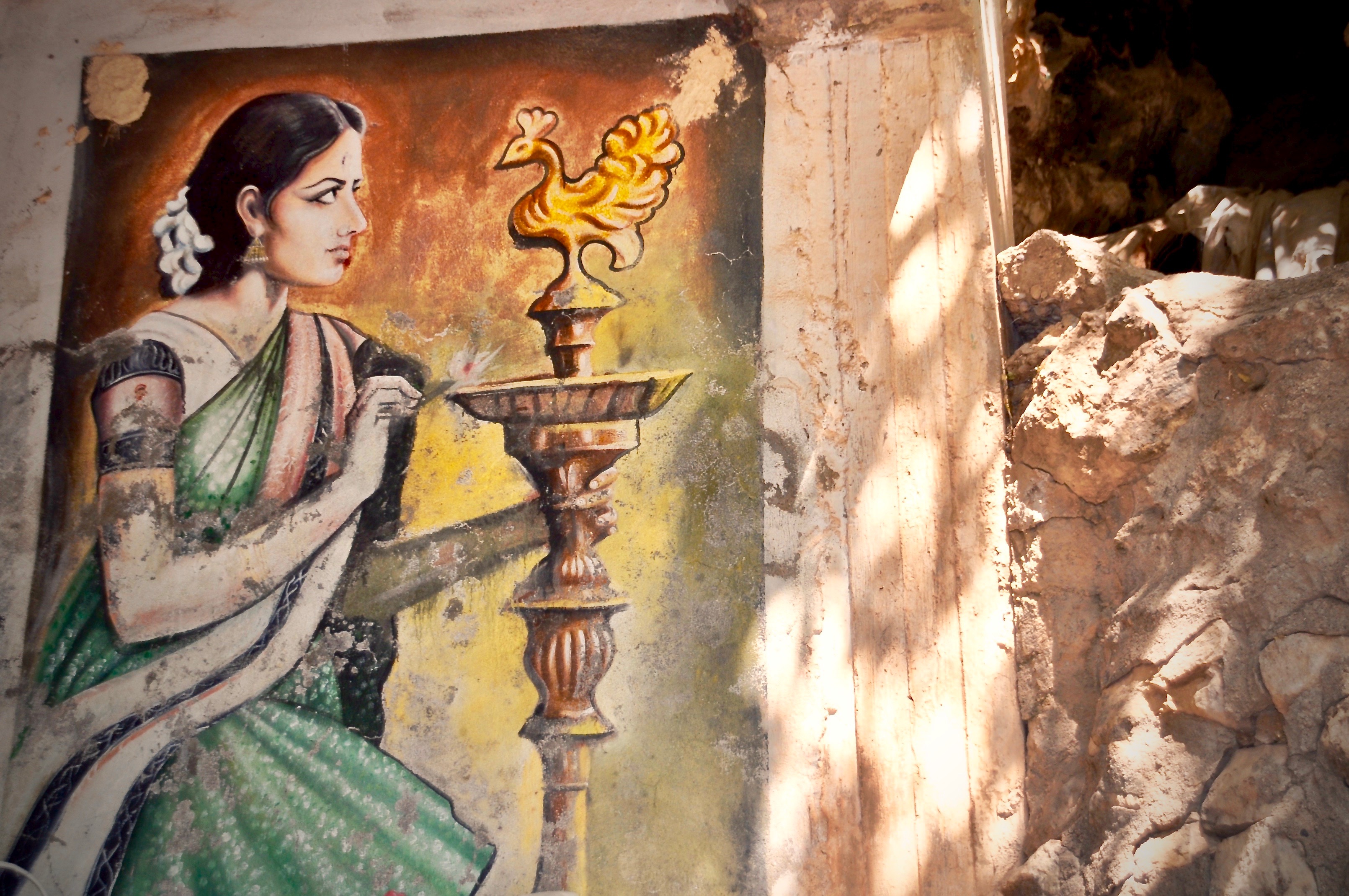 Malerei im Jesidentempel in Lalish