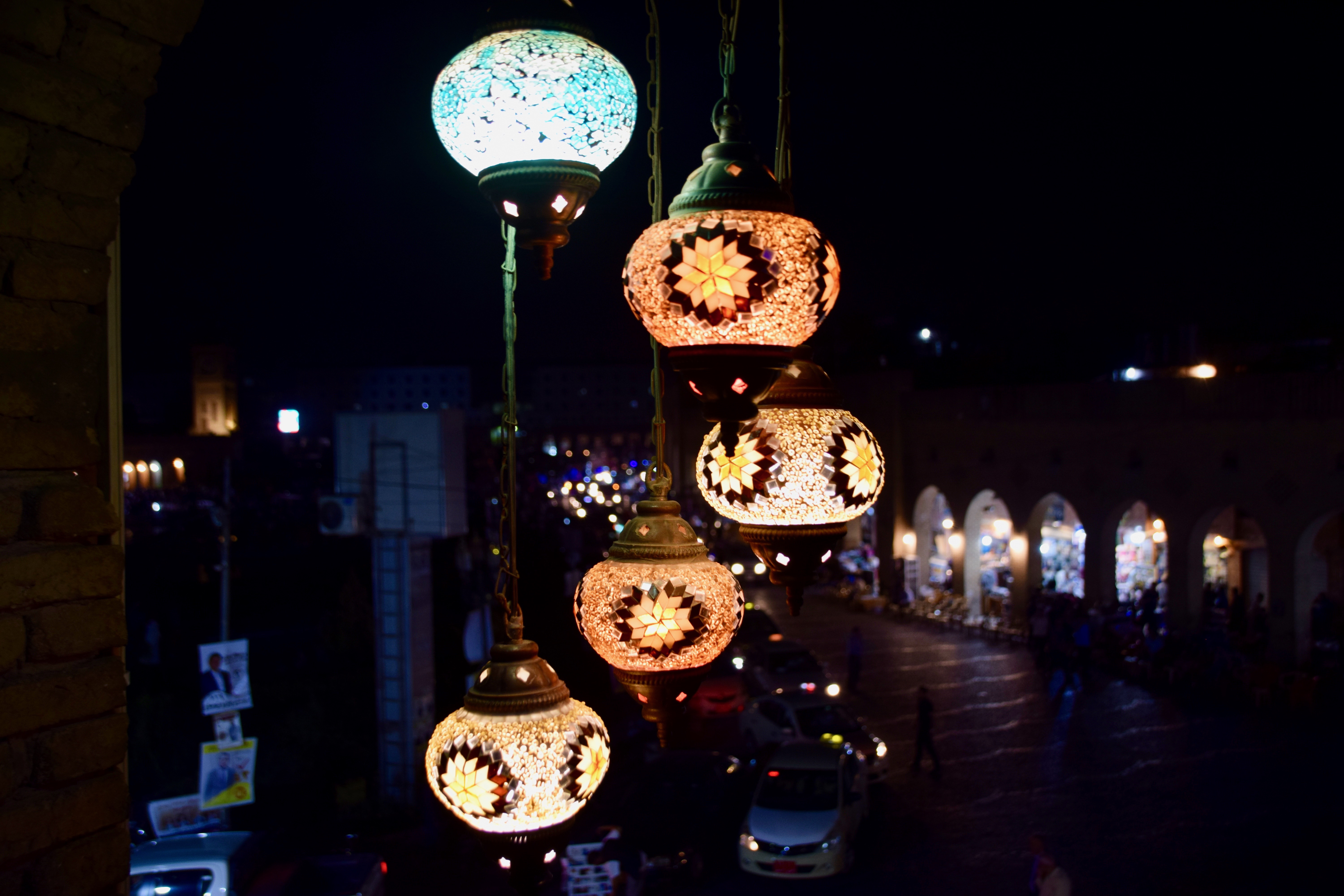 Beleuchtung im alten Zentrum von Erbil