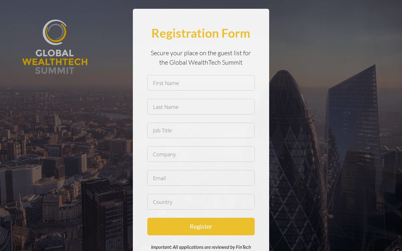Global Wealthtech Summit Registration