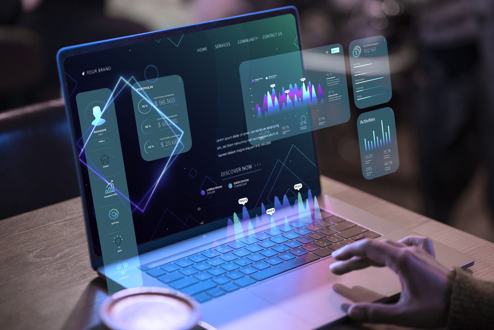 Business professional using regtech compliance solutions on a laptop to automate compliance and detect risks