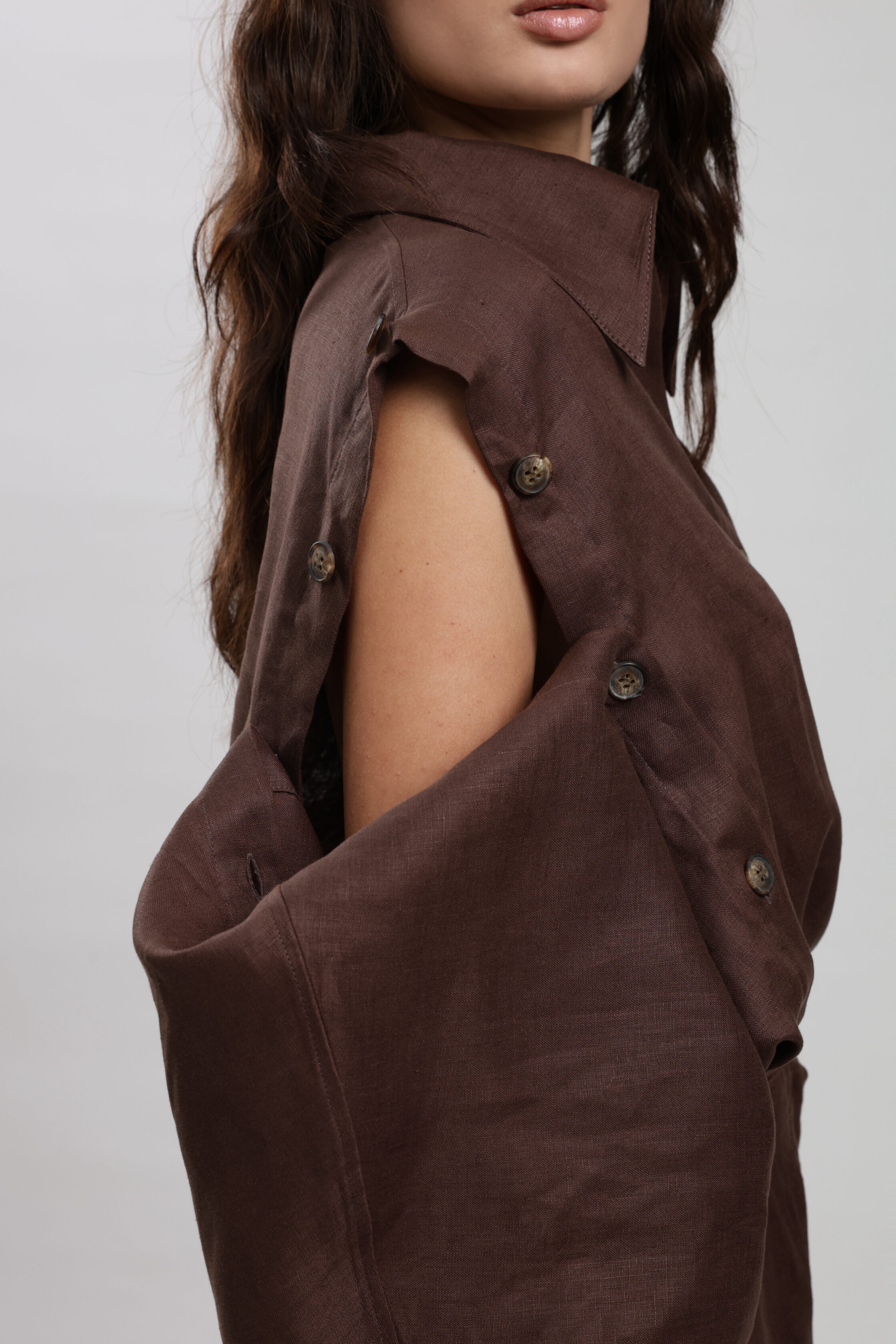 Cem Brown Linen Shirt
